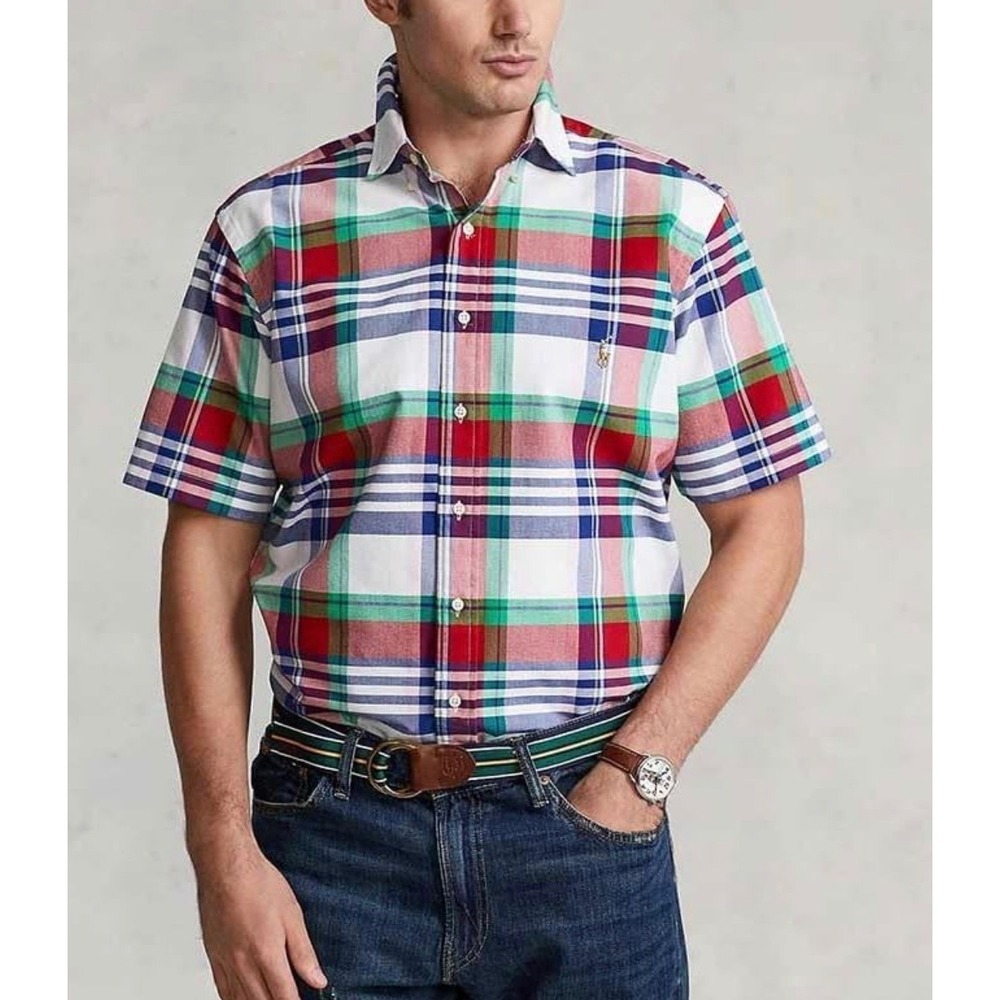 Polo Ralph Lauren Men's Classic Fit Plaid Short Sleeve Button Down Shirt XXLT